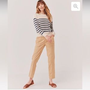 Pact Khaki Tan Elastic High Waist Pants size Medium